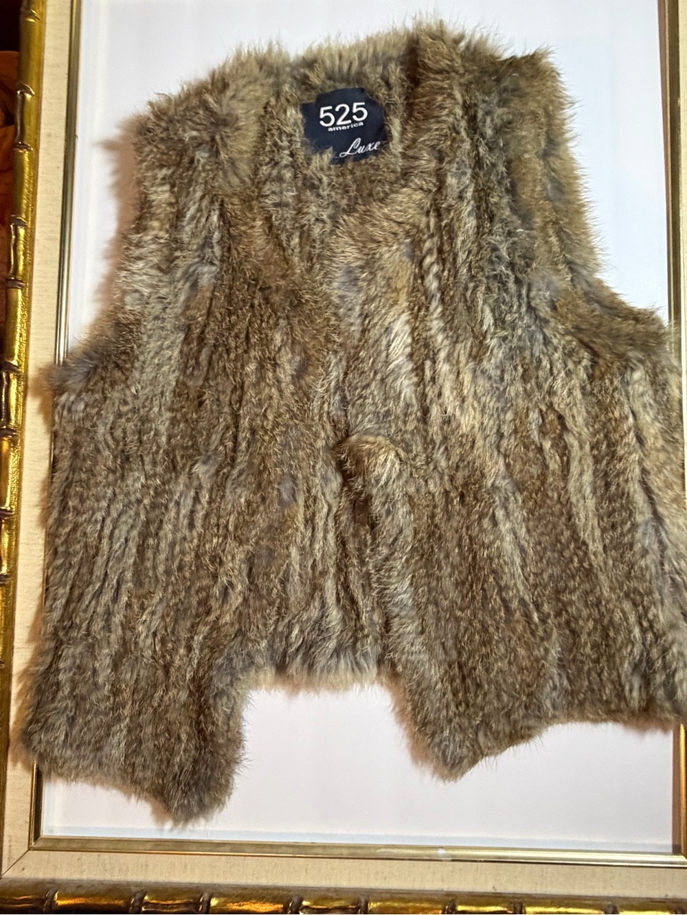 525 American Luxe Vest 100% real rabbit fur